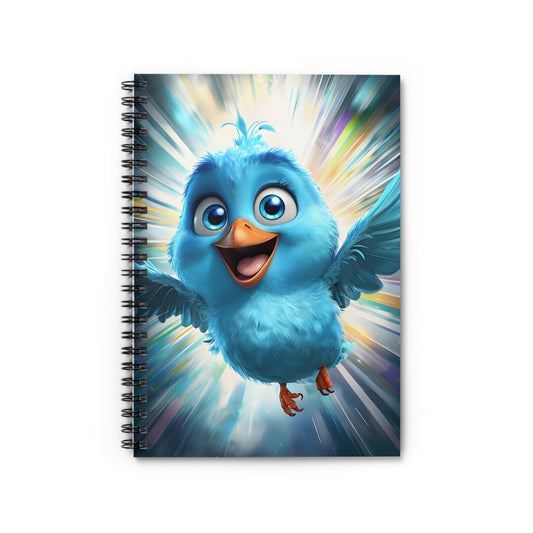 Cheerful Bluebird Spiral Notebook - Ruled Line for Kids & Students