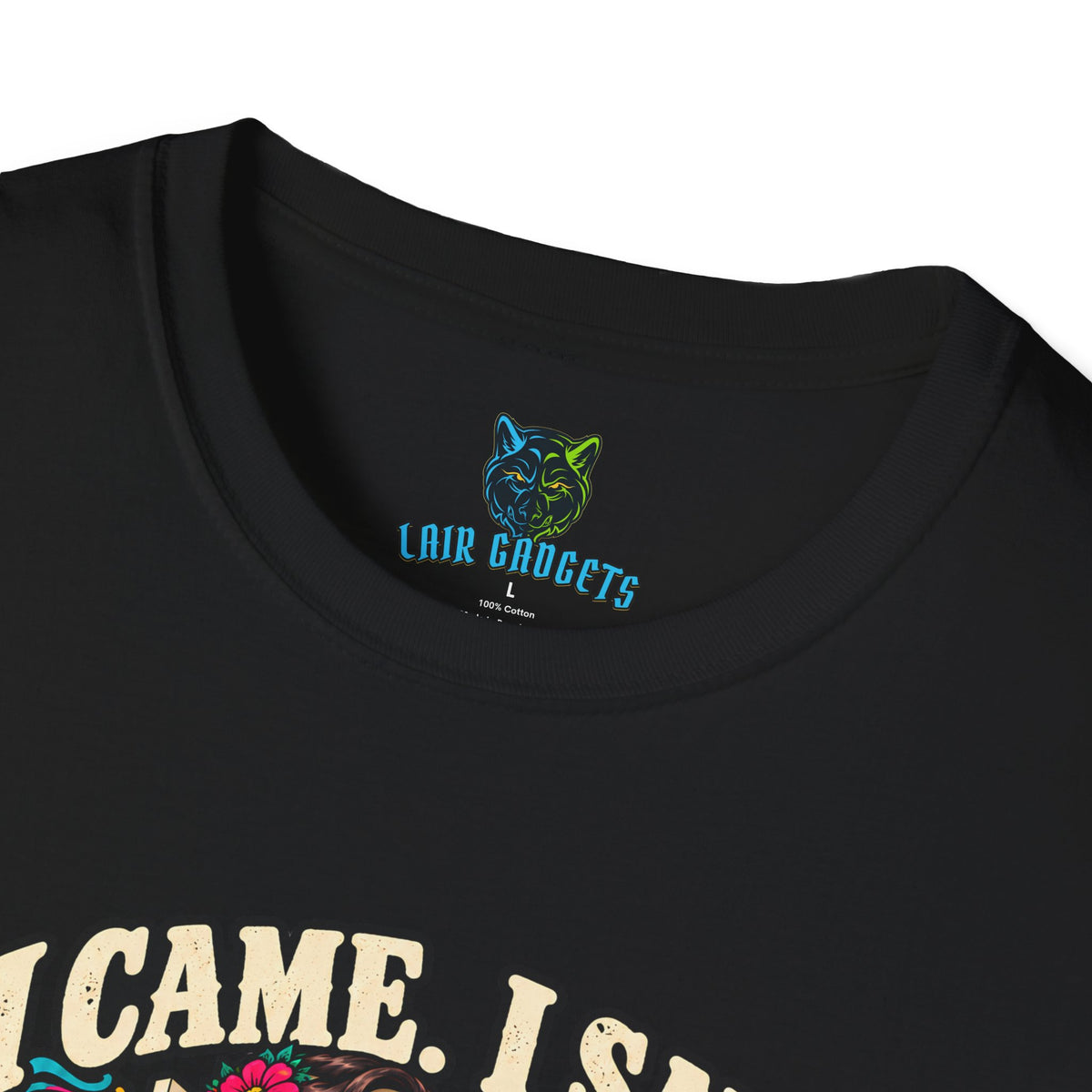 I Came I Saw I Left Early sugar skull graphic tee, alternate view