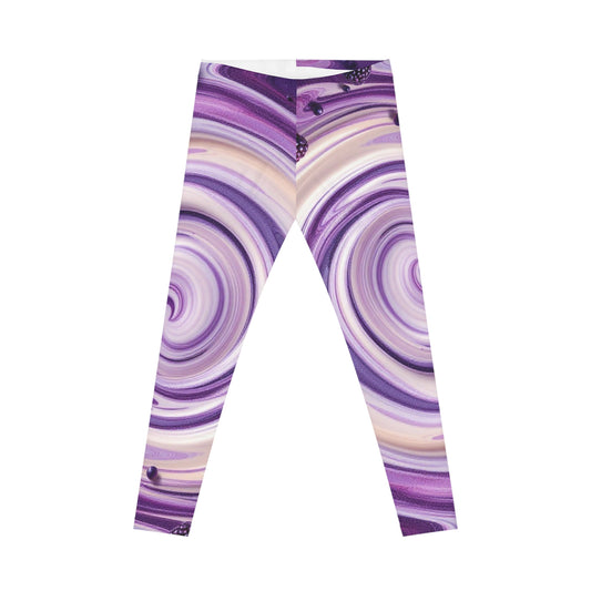 Purple Swirl Women's Casual Leggings - Trendy, Comfortable Activewear for All Occasions