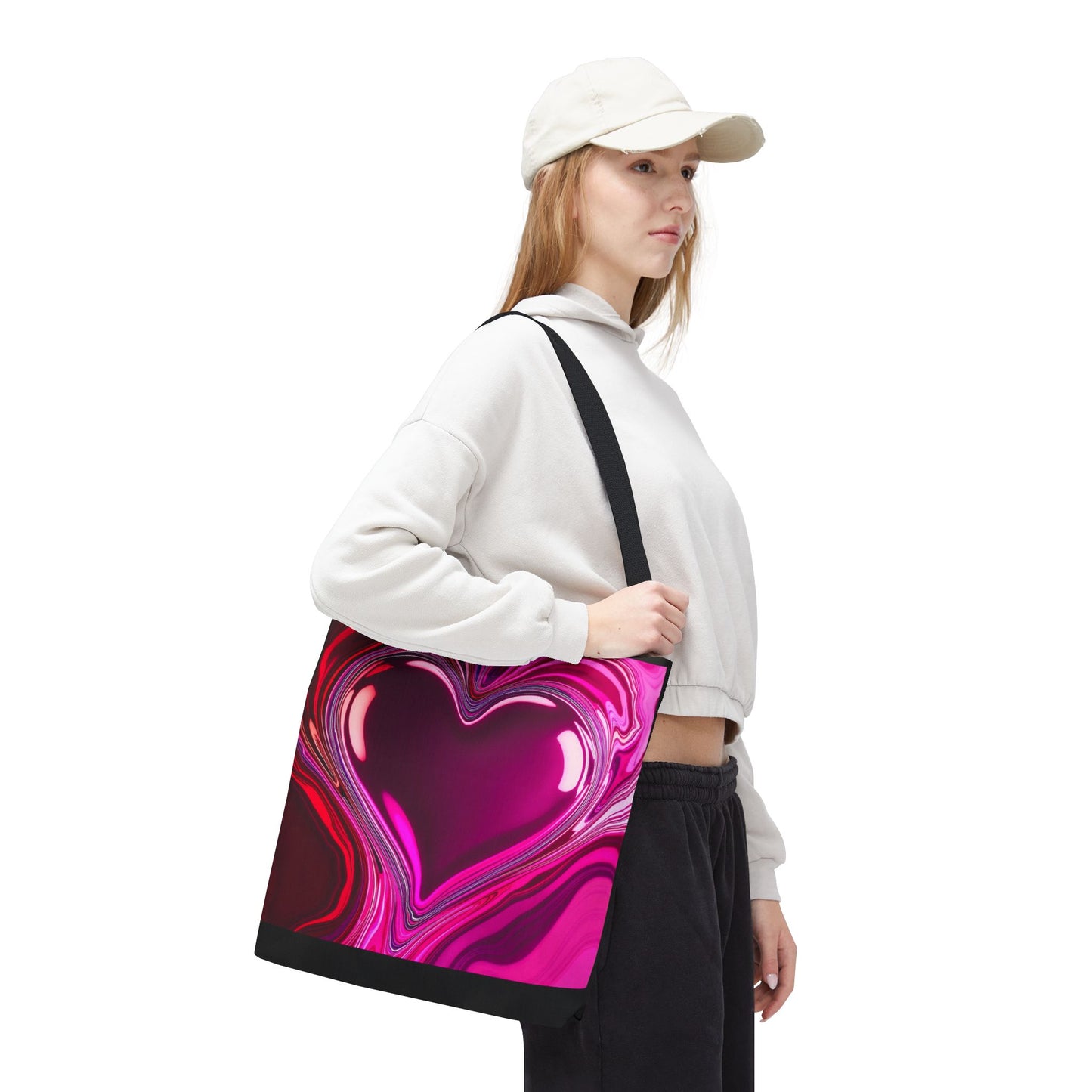 Paint Spill Heart Tote Bag (AOP)