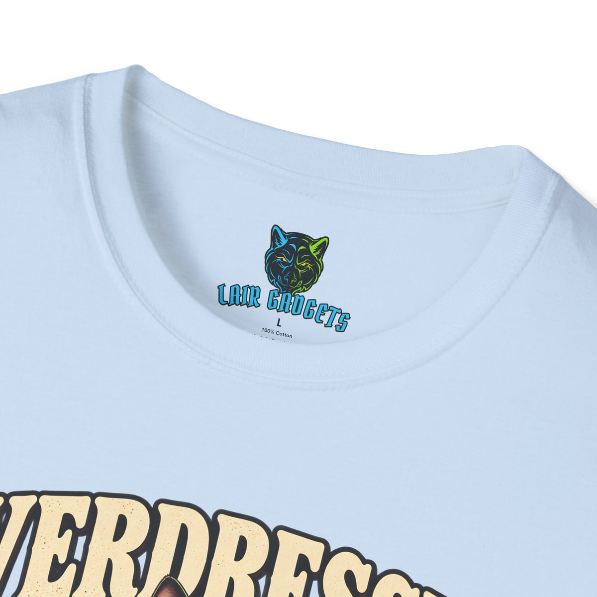 Overdressed Under Suspicion tuxedo cat graphic tee, alternate view