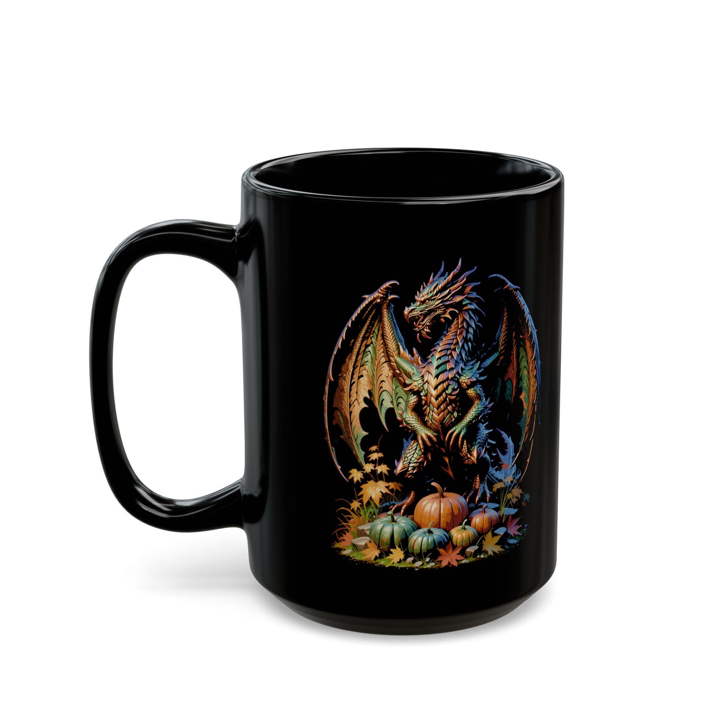 October Dragon II Black Mug (11oz, 15oz)