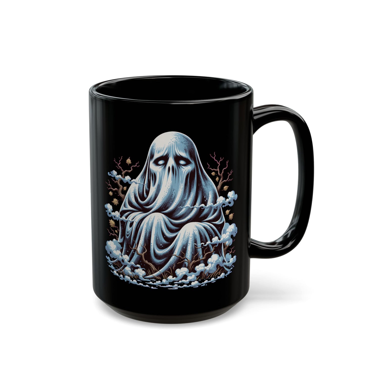 Ghost Face On Black Mug (15oz)