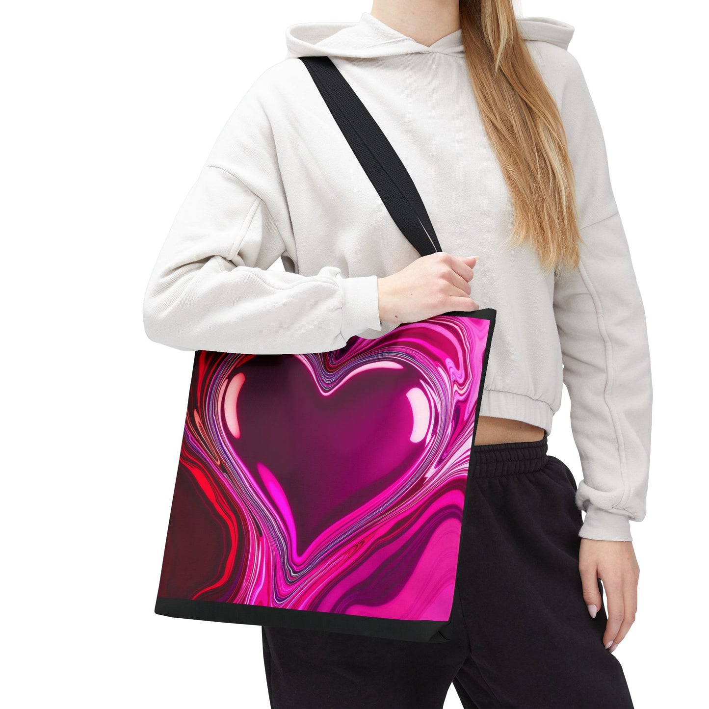 Paint Spill Heart Tote Bag (AOP)