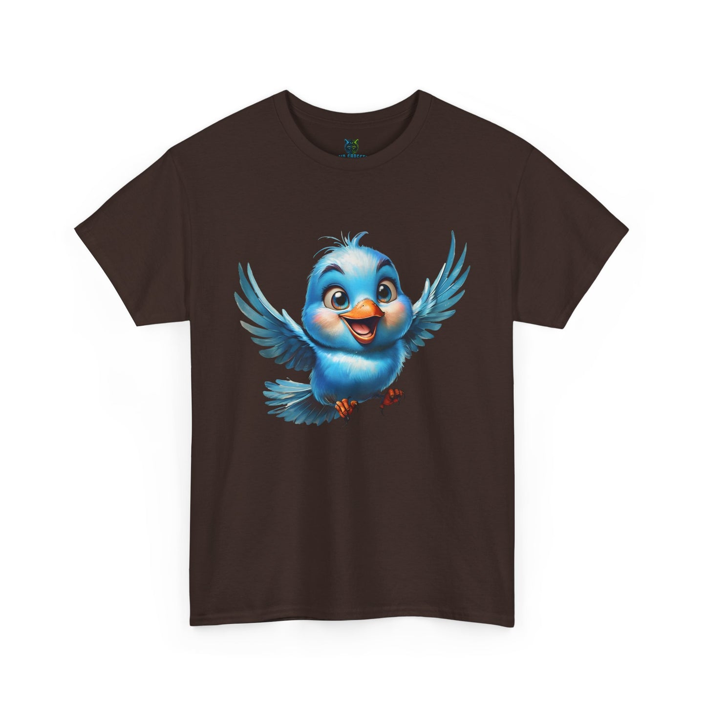 Playful Bluebird  Heavy Cotton Tee - Perfect for Nature Lovers & Everyday Wear