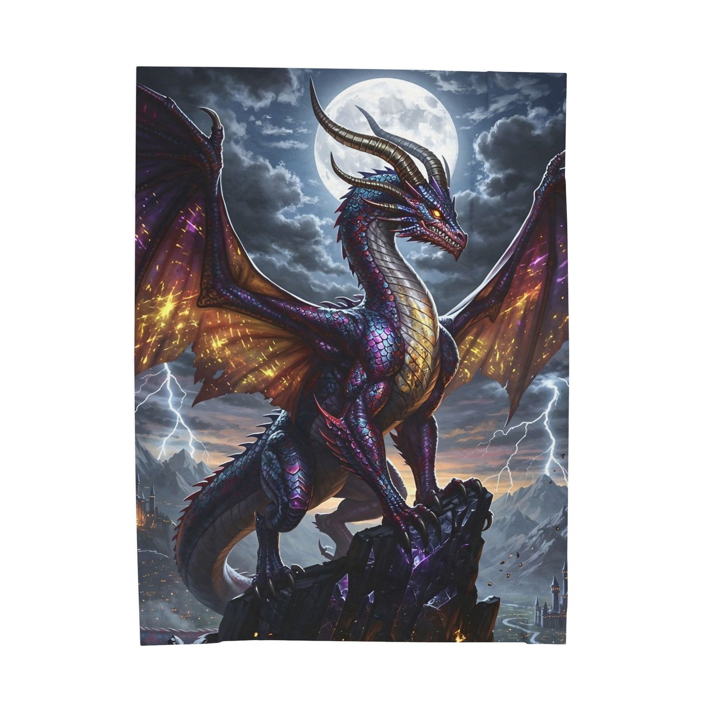 Dragon Lightning Velveteen Plush Blanket