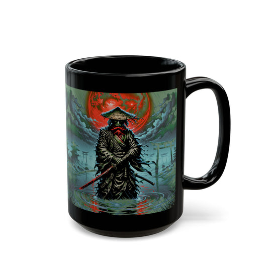Samurai full scene Black Mug (15oz)
