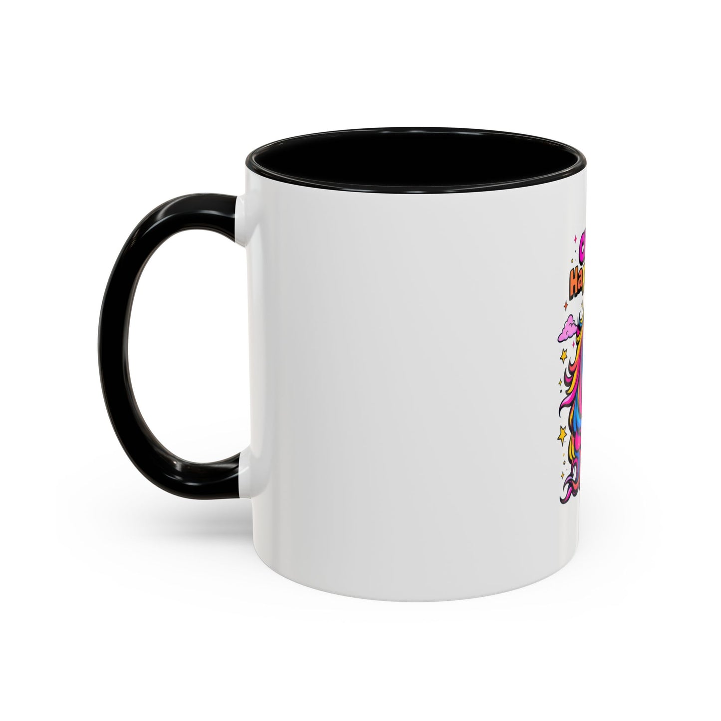 Unicorn Coffee Mug, 'Choose Happiness' Design, Glossy Finish for Morning Motivation