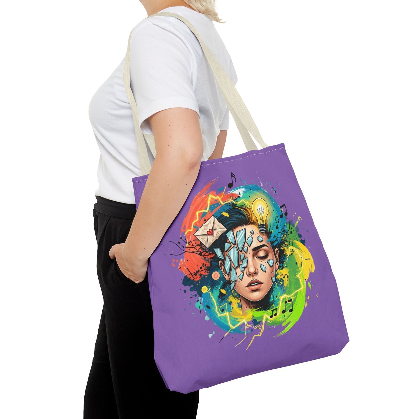 Vibrant Art Tote Bag, Colorful Canvas Bag, Artistic Shopping Tote, Eco-Friendly Gift, Festival Accessory, Unique Reusable Bag