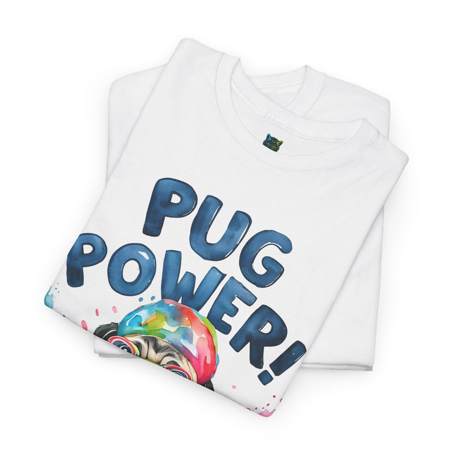 Pug Power Unisex Heavy Cotton Tee – Fun & Playful Dog Shirt