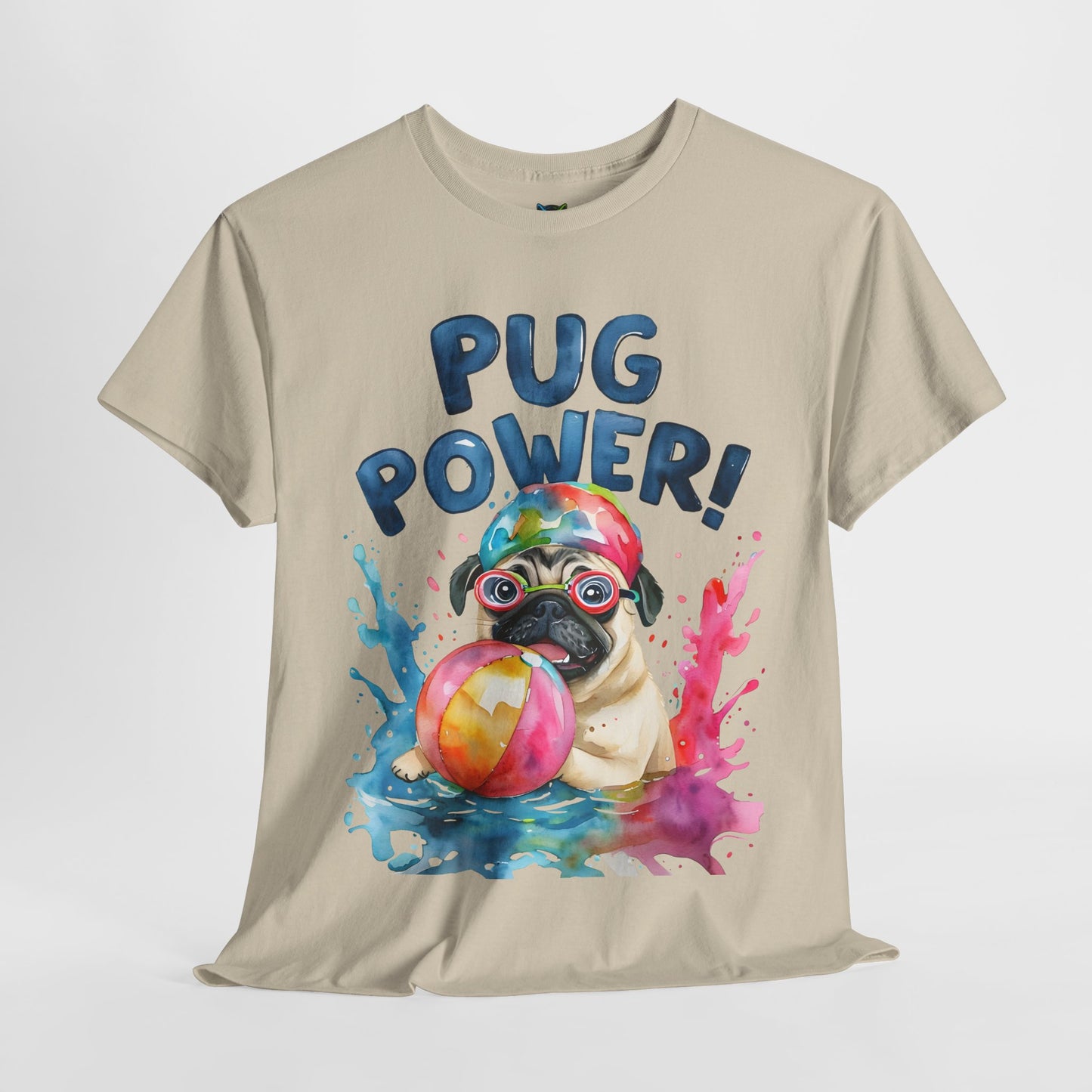 Pug Power Unisex Heavy Cotton Tee – Fun & Playful Dog Shirt