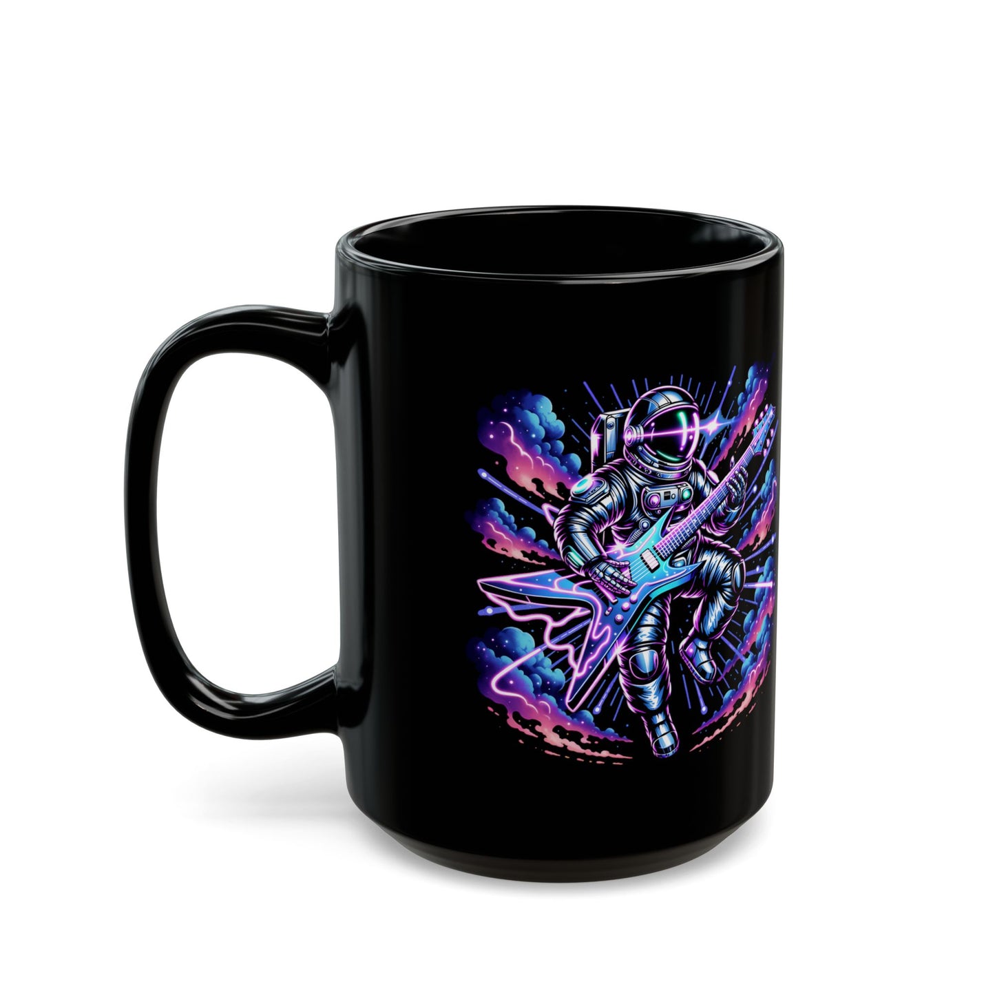 Spaceman Guitar Electric Black Mug (15oz)