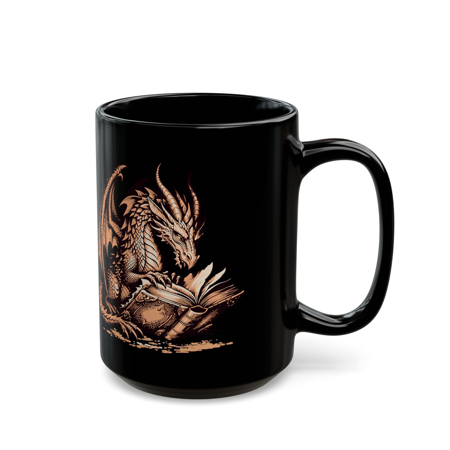 Gold Dragon Book Black Mug (11oz, 15oz)