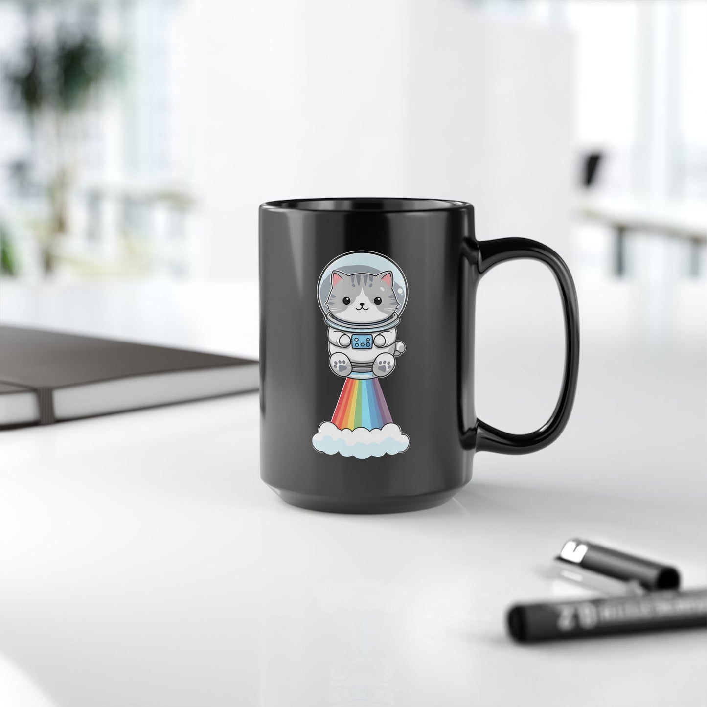 Cute Cat Astronaut Mug - 15oz - Cosmic Space Theme