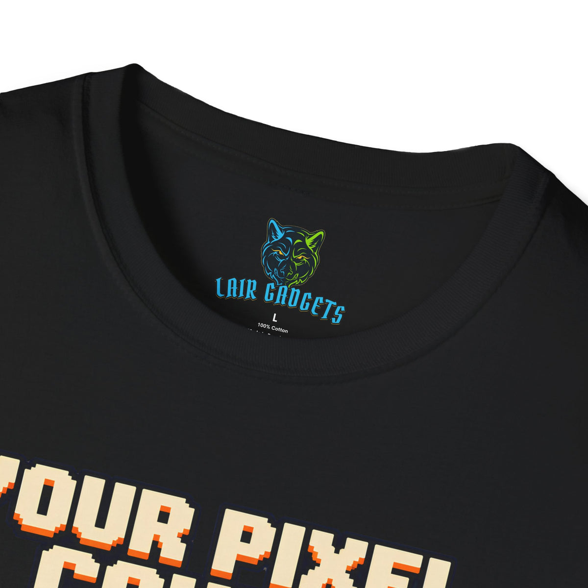 Your Pixel Count Is Bigger Than Mine pixel art spaceship graphic tee, alternate view