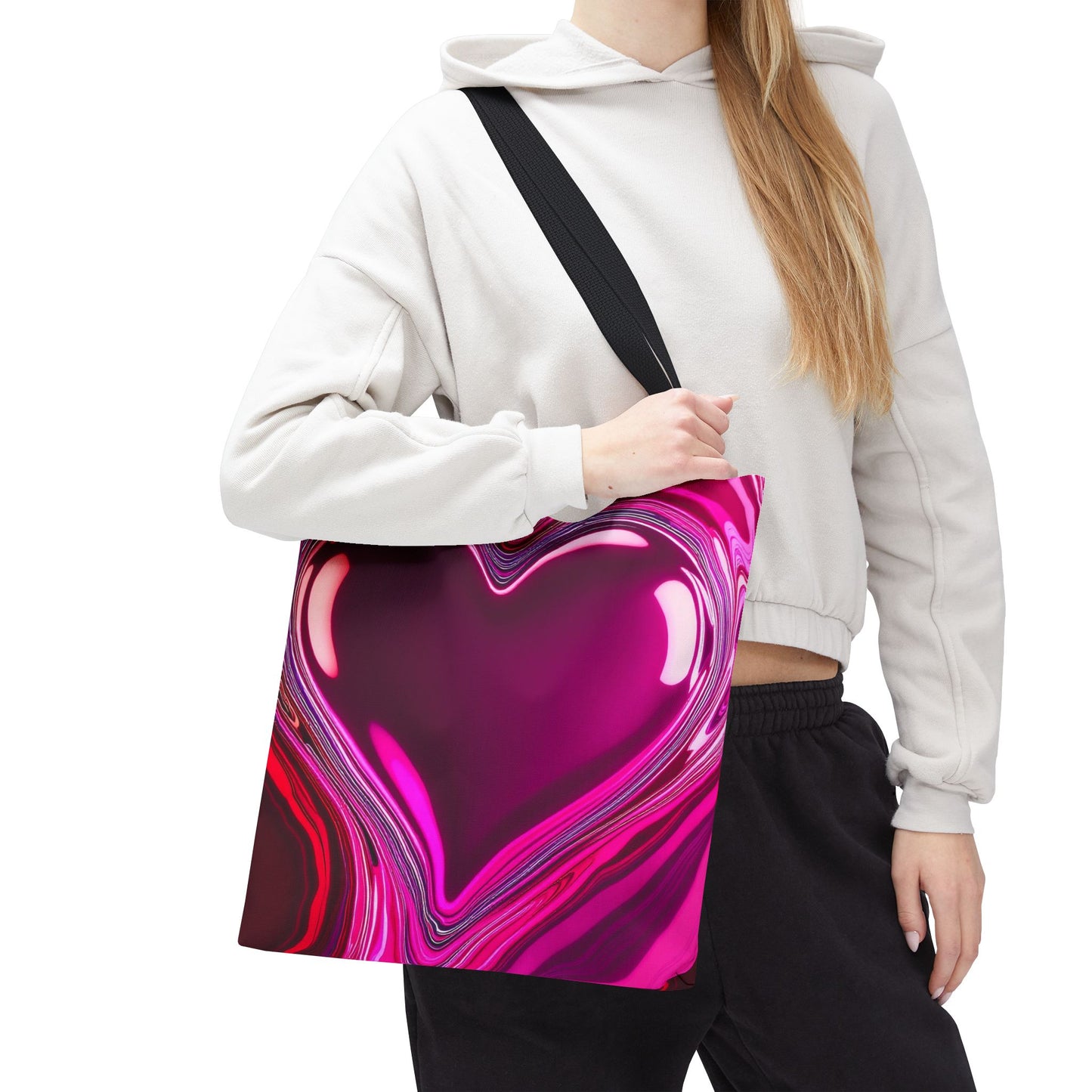 Paint Spill Heart Tote Bag (AOP)