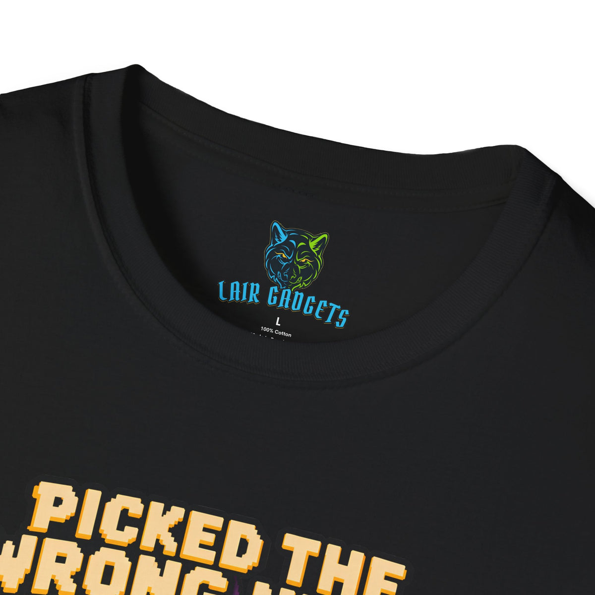 Picked the Wrong Night to Switch to Decaf pixel art dragon graphic tee, alternate view