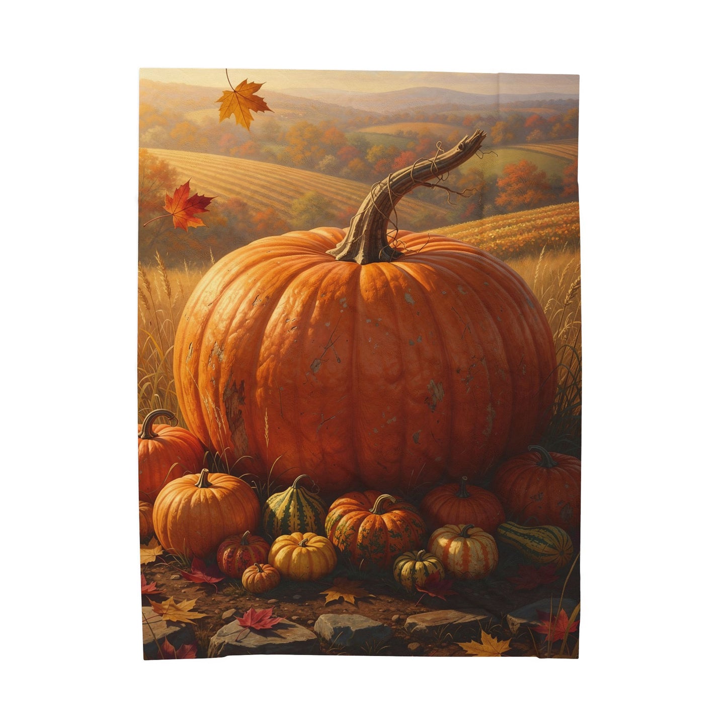 Great Pumpkin Harvest Velveteen Plush Blanket