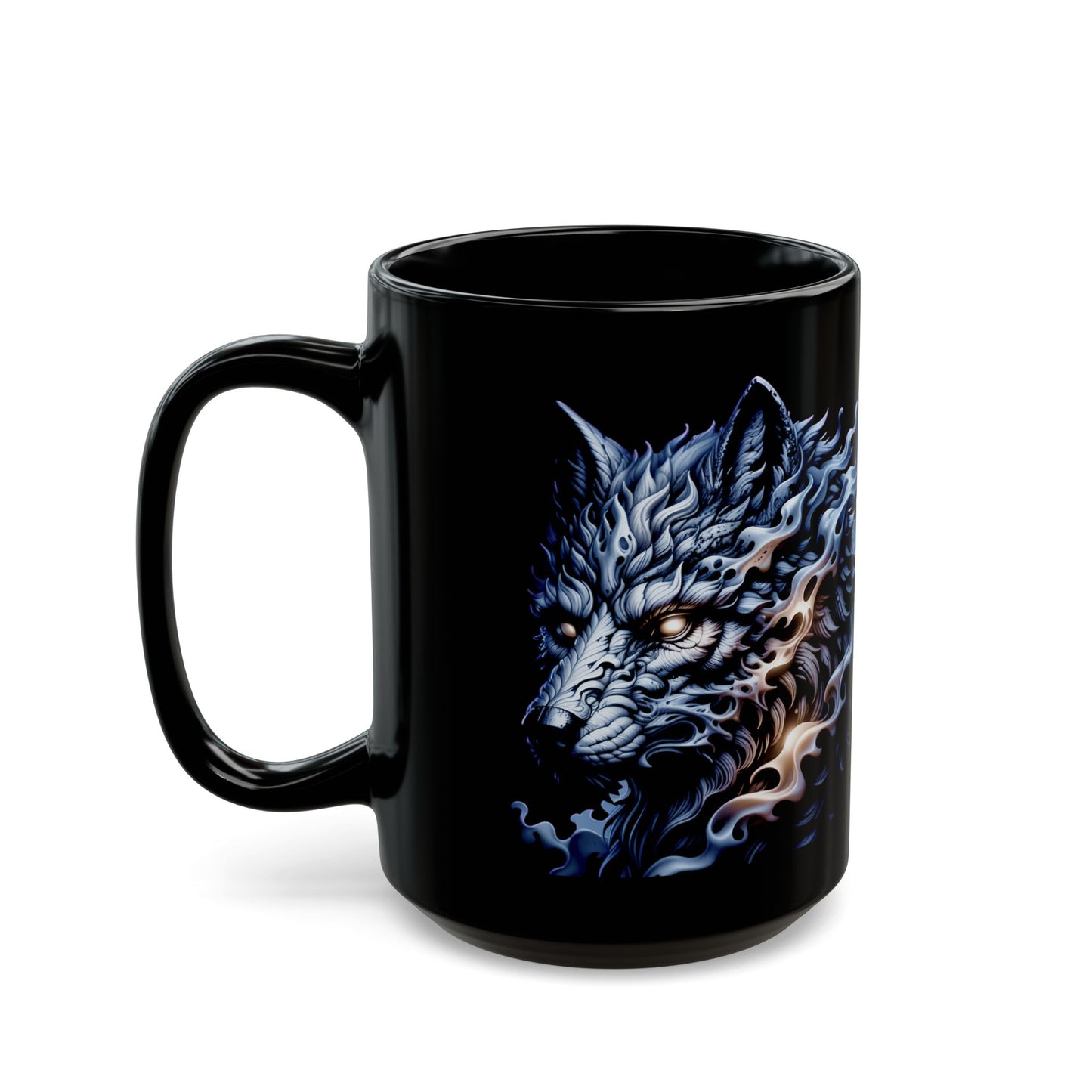 Wolf Made from Smoke Black Mug (11oz, 15oz)