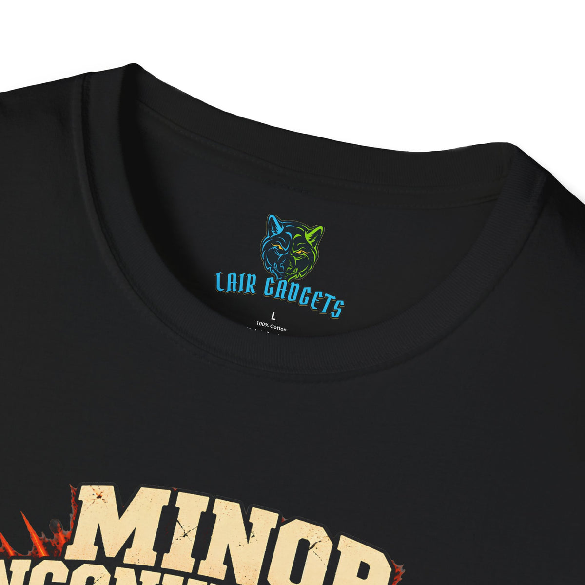 Minor Inconvenience orange cat graphic tee, alternate view