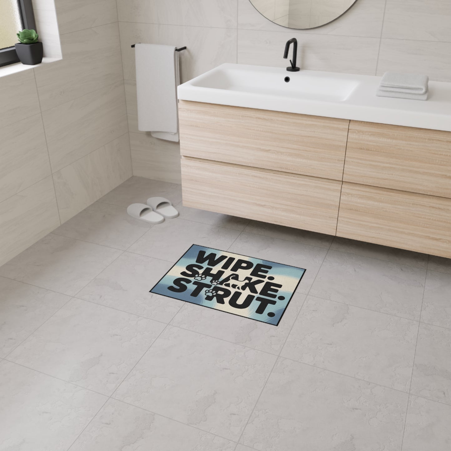 Cat Lover's Heavy Duty Floor Mat - Wipe. Shake. Strut.
