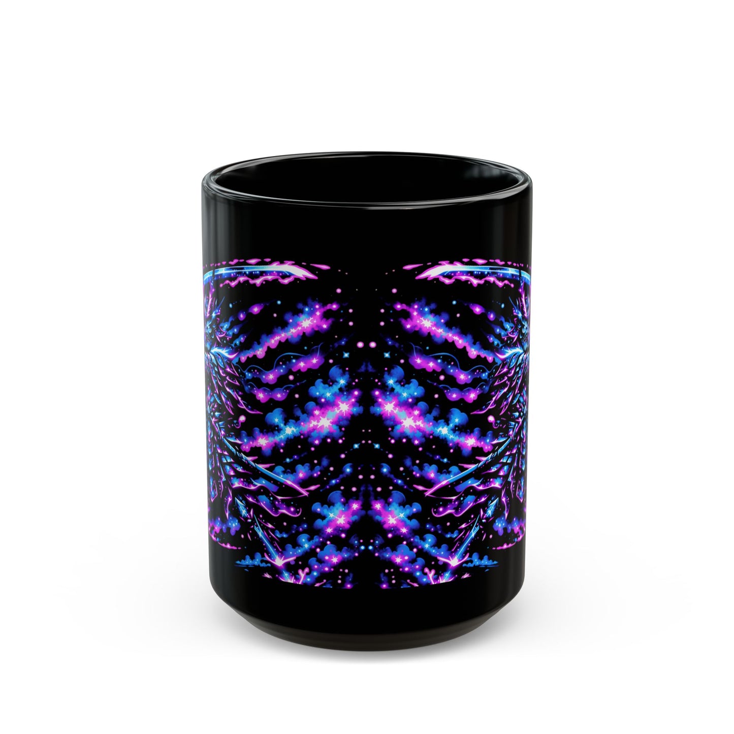 Cosmic Samurai Standing with Sword Version Black Mug (11oz, 15oz)