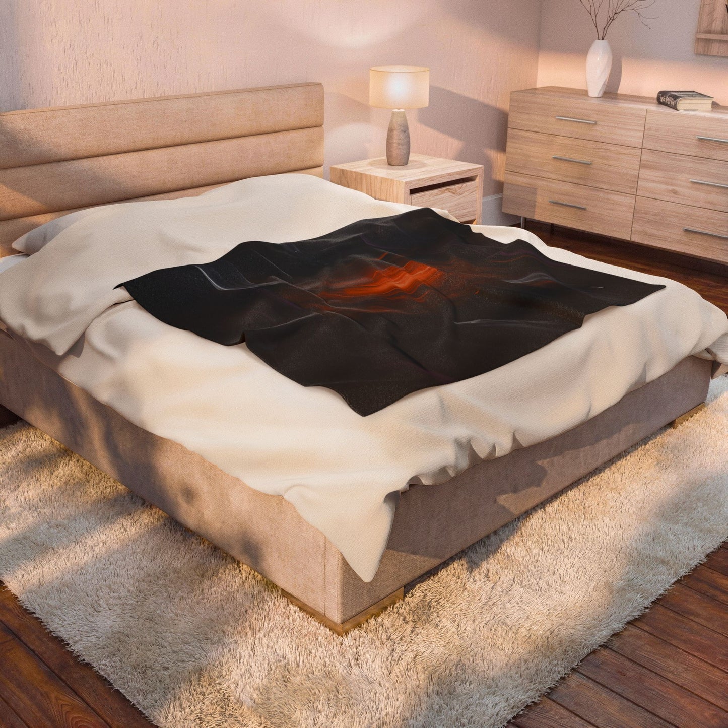 Fall Abstract "Orange Eye" Velveteen Plush Blanket