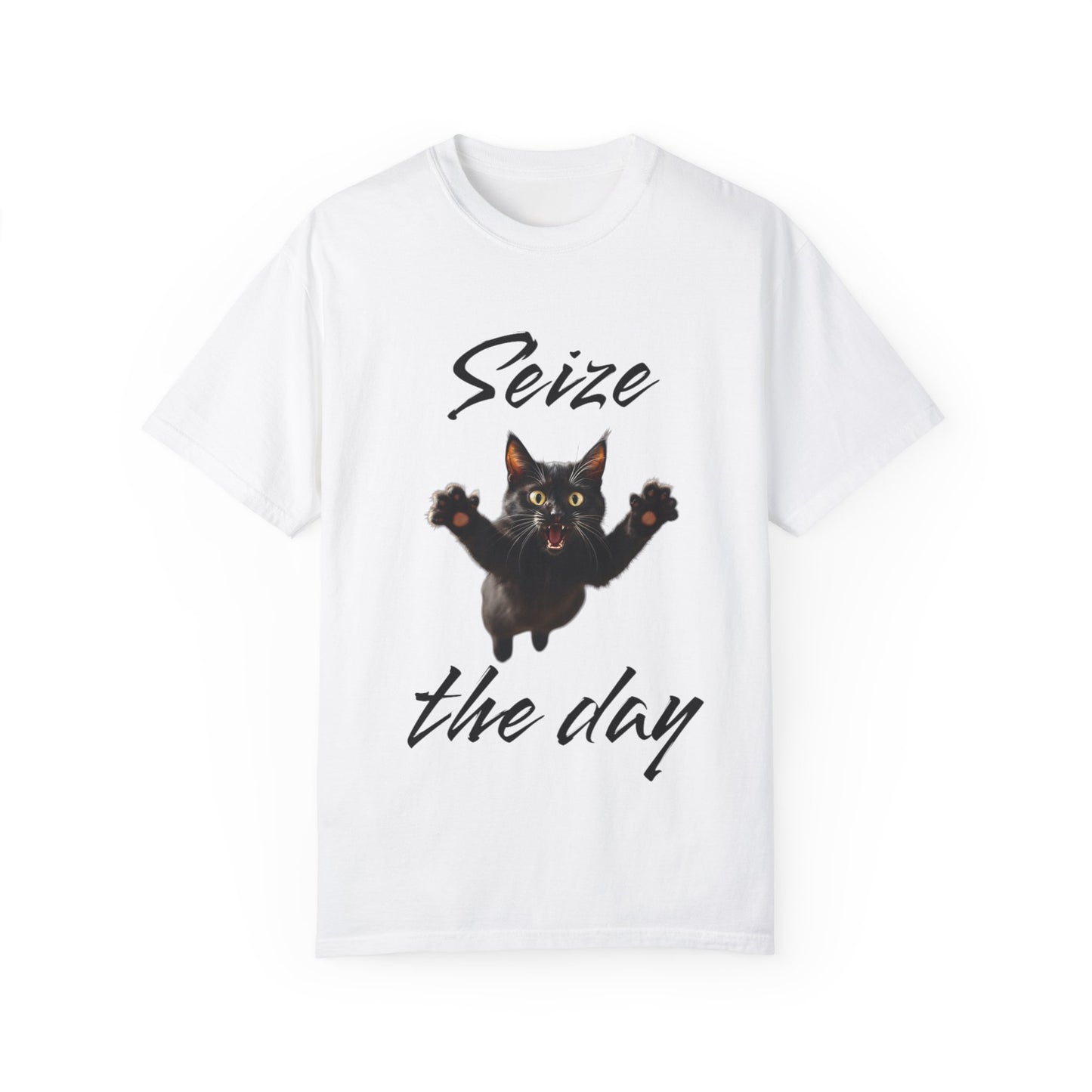 Cat Lover's 'Seize the Day' Garment-Dyed T-Shirt