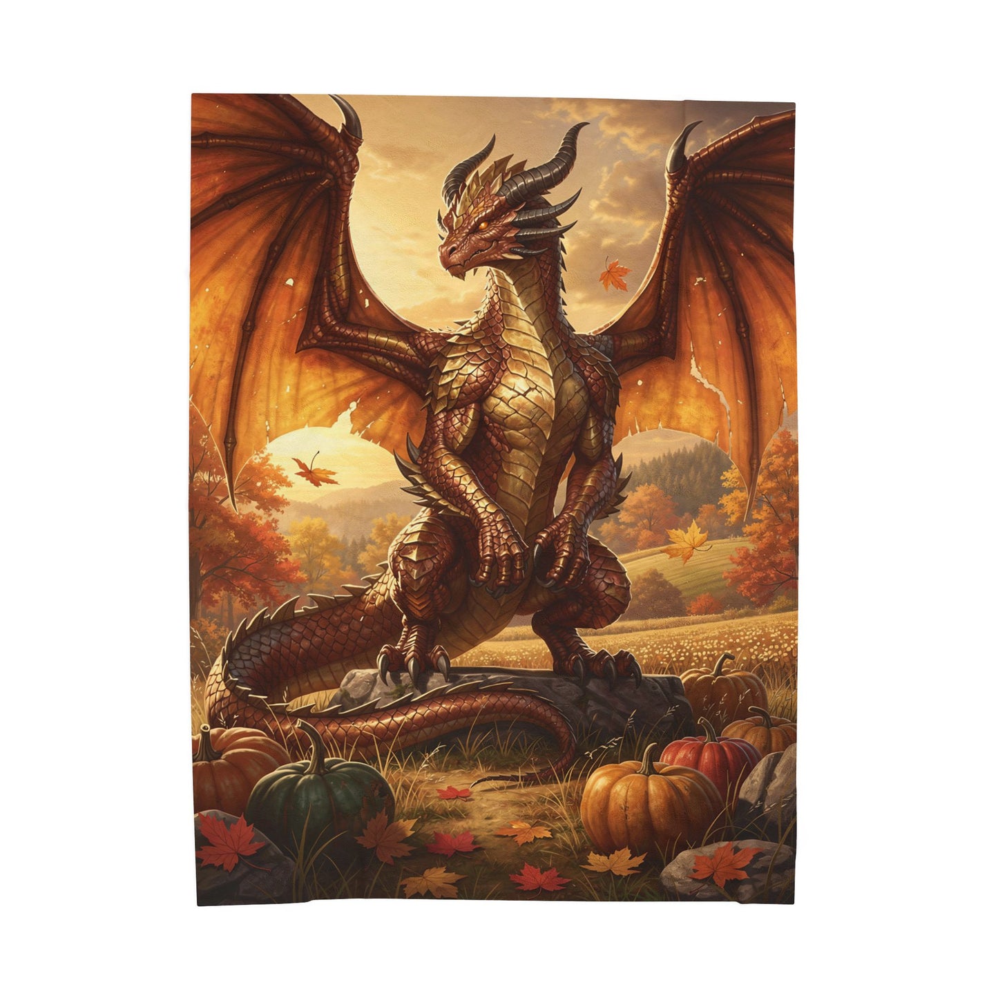 October Dragon Velveteen Plush Blanket