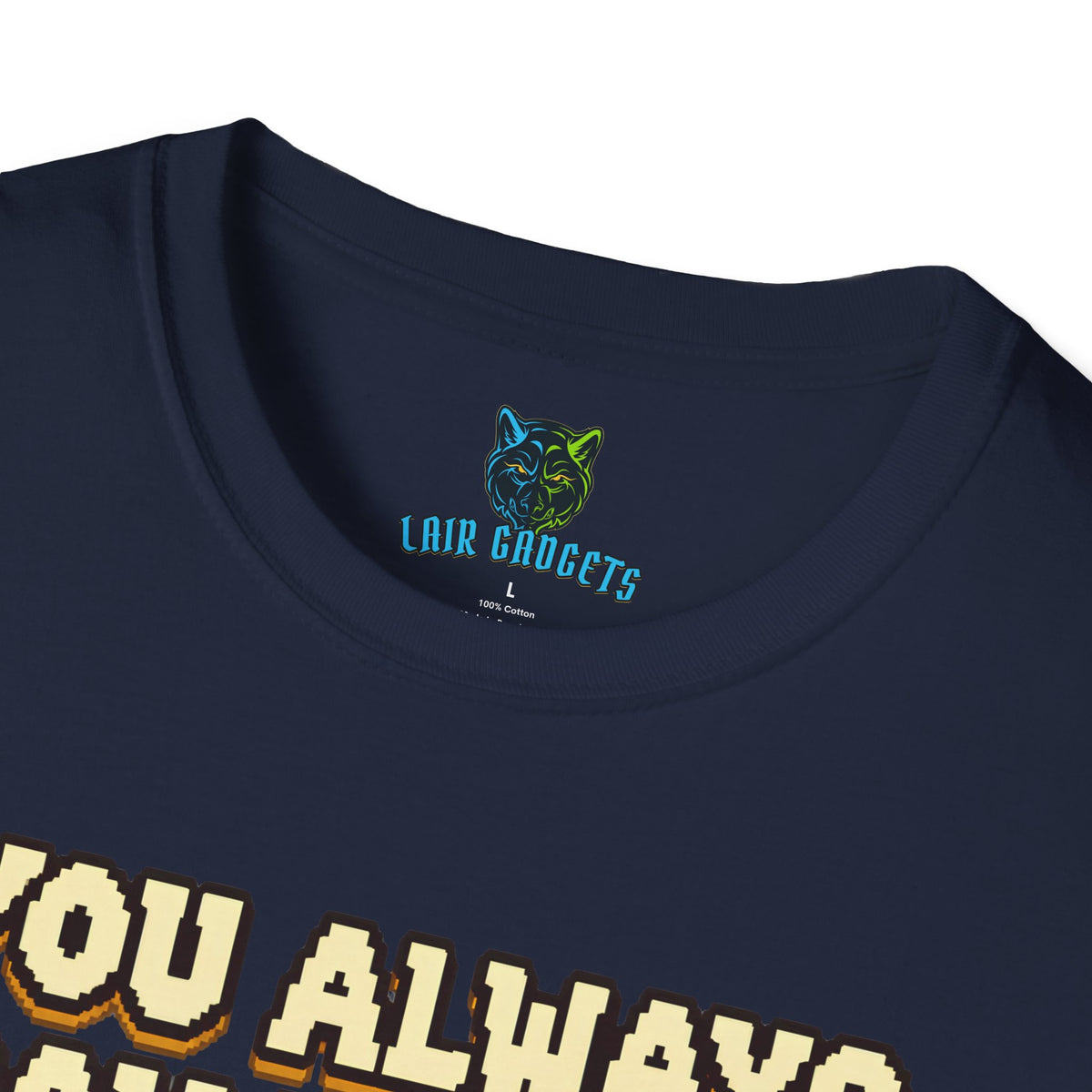 You Always Say Hello retro pixel art NPC graphic tee, alternate view