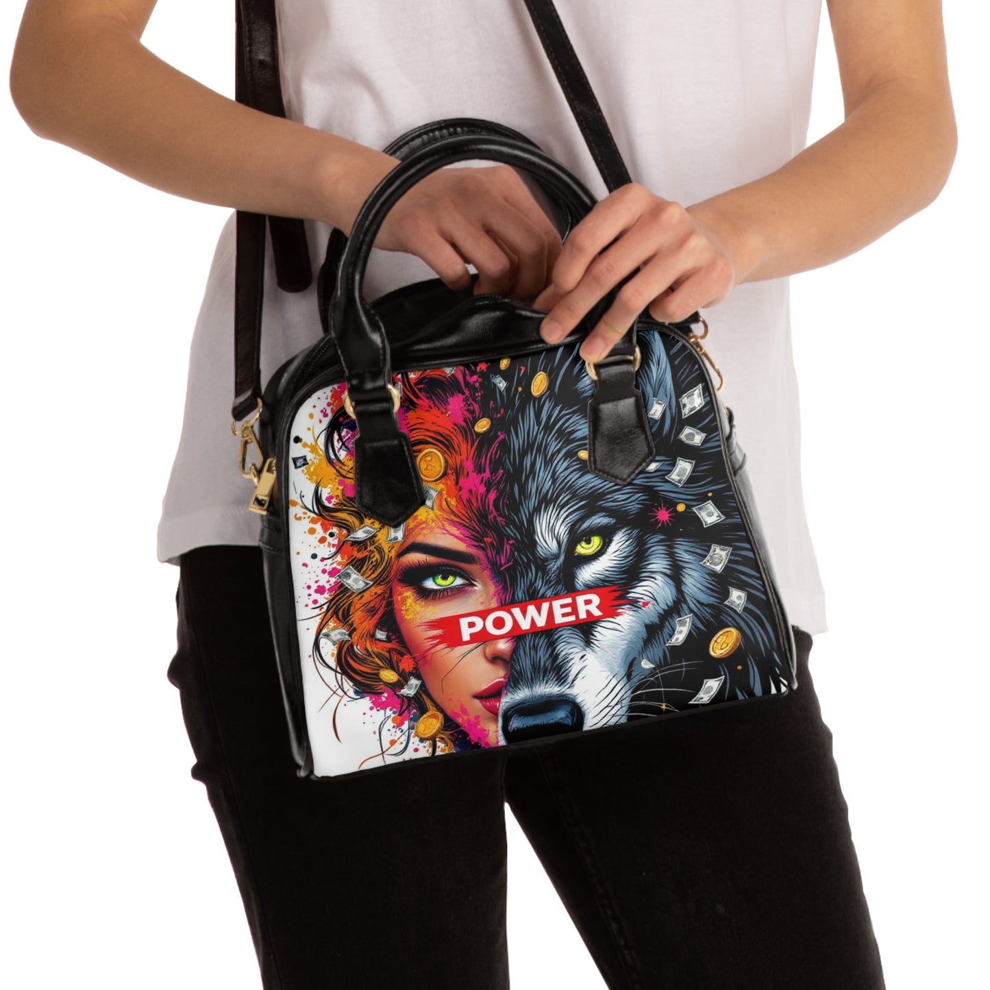 Power-Themed Shoulder Handbag, Bold Stylish Tote for Empowered Women – Perfect for Daily Use