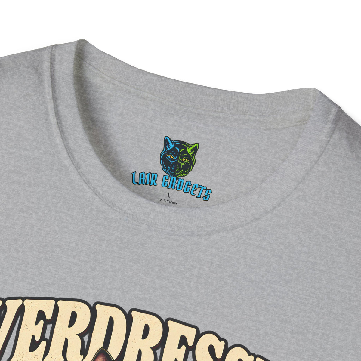 Overdressed Under Suspicion tuxedo cat graphic tee, alternate view