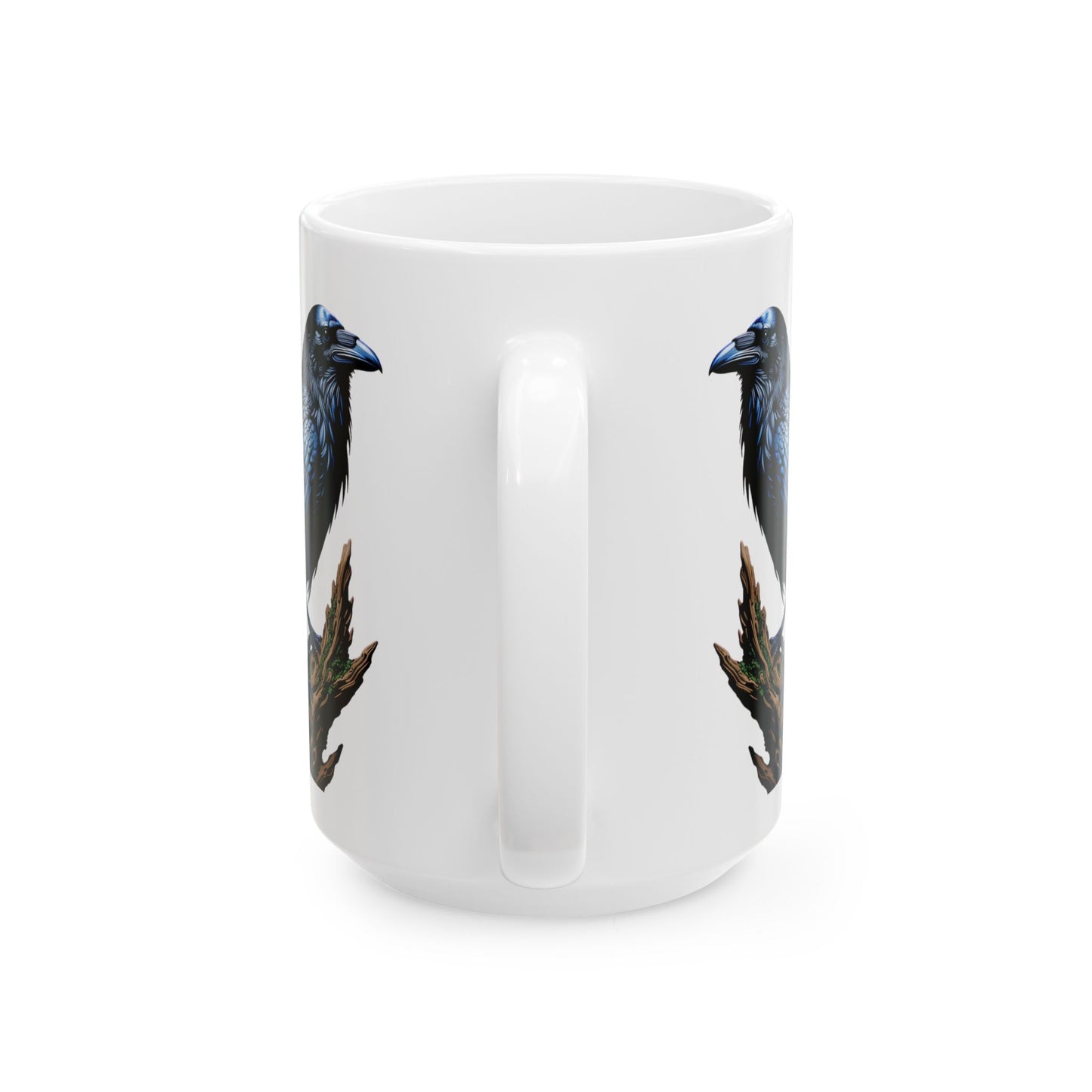 Raven Lover White Ceramic Mug, (11oz, 15oz)