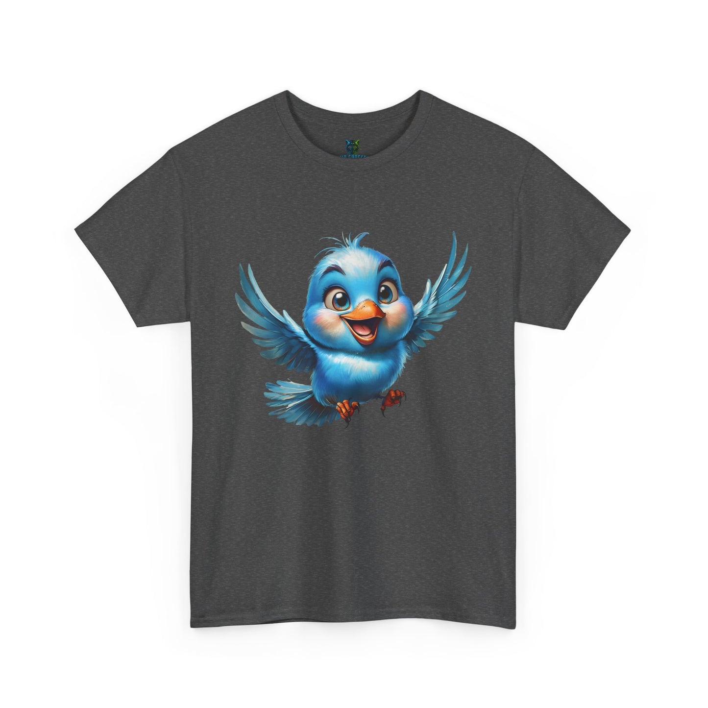 Playful Bluebird  Heavy Cotton Tee - Perfect for Nature Lovers & Everyday Wear