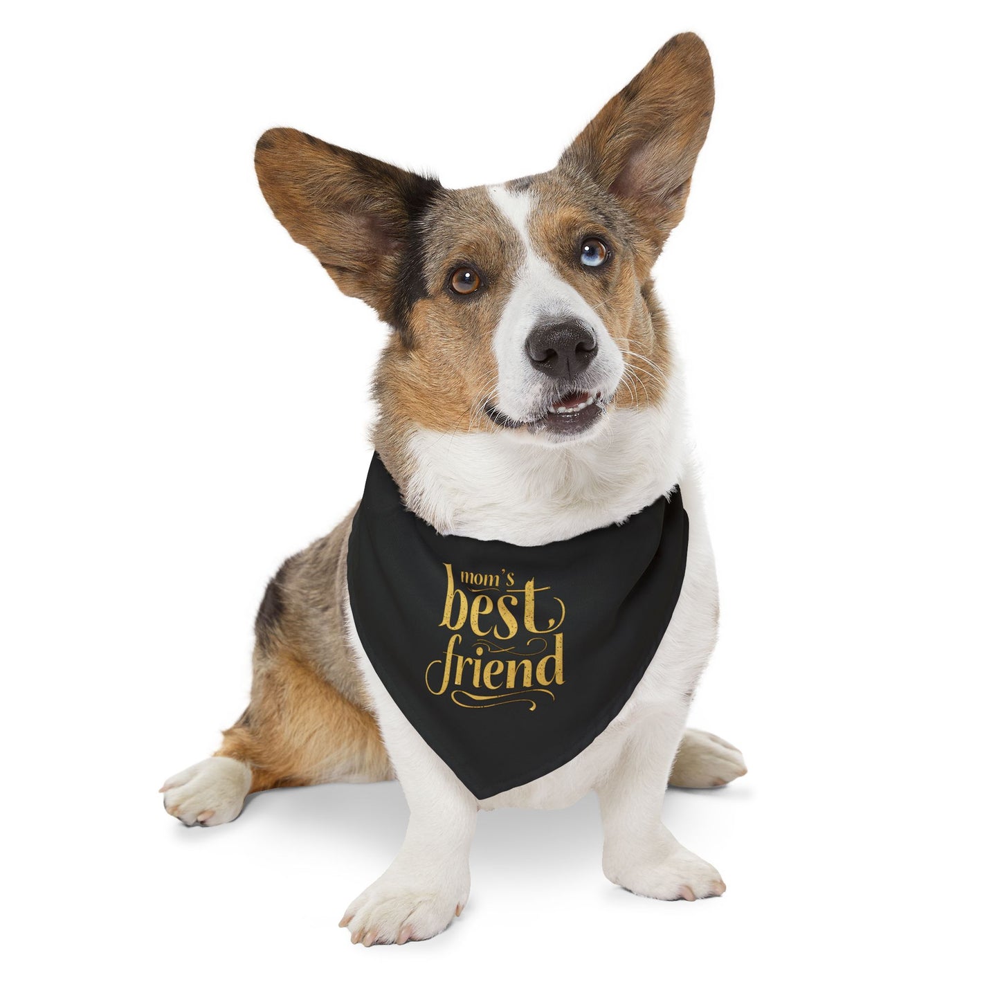 Stylish Pet Bandana Collar - 'Mom's Best Friend' Design for Dogs