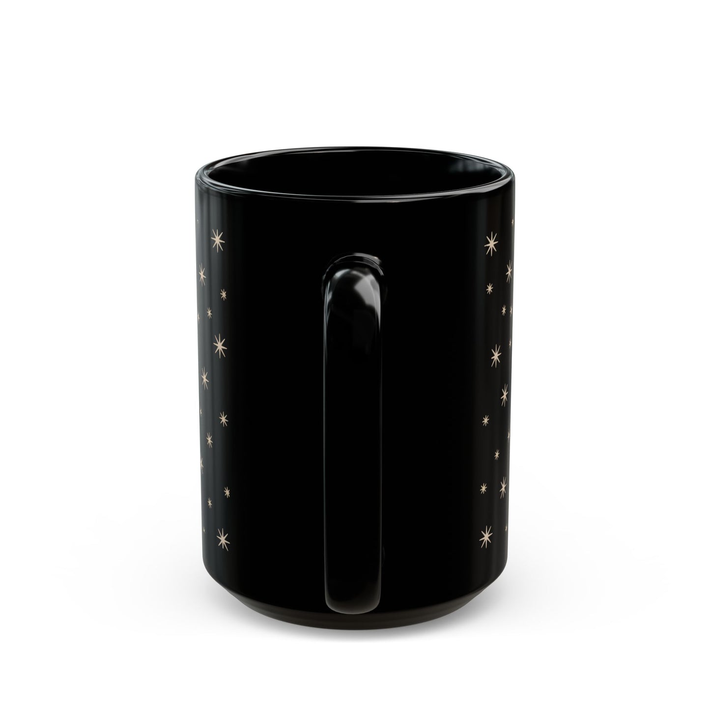 Silent Night Black Mug - Cozy Holiday Drinkware, Perfect Gift for Christmas, Coffee Lovers, Tea Enthusiasts, Starry Night Decor