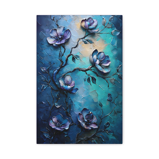 Flower Blossom Canvas Wall Art – Vibrant Stretched Floral Design