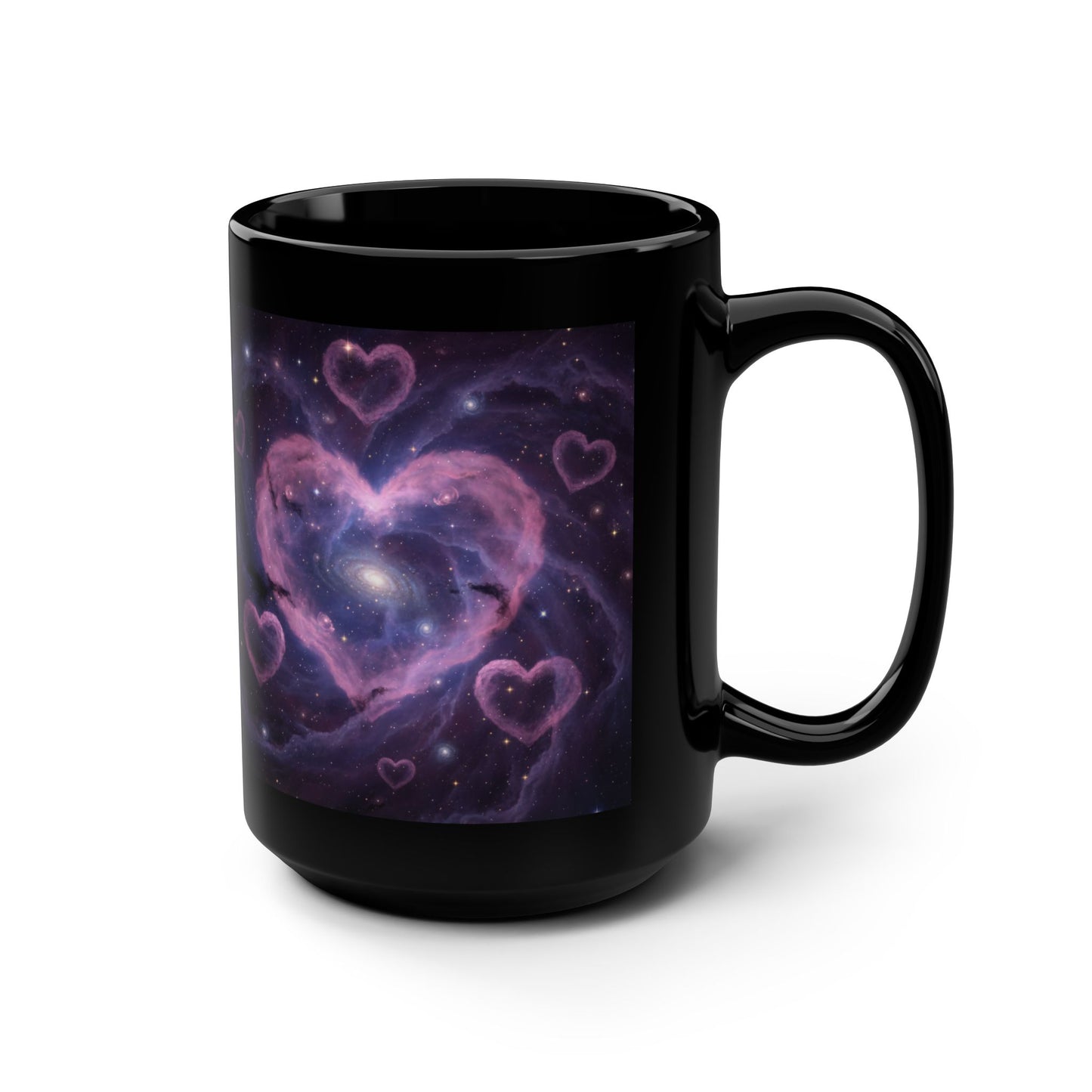 Galaxy Heart Black Mug — 15oz Score 89