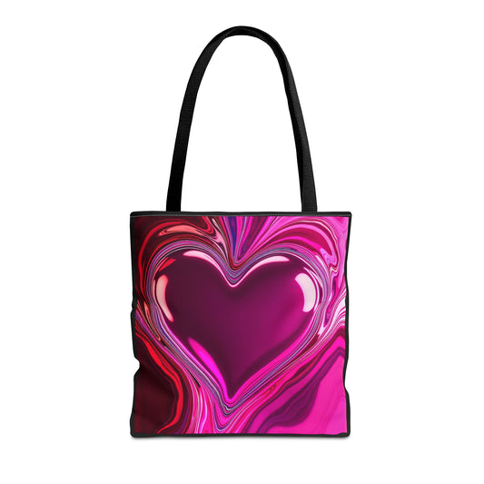 Paint Spill Heart Tote Bag (AOP)