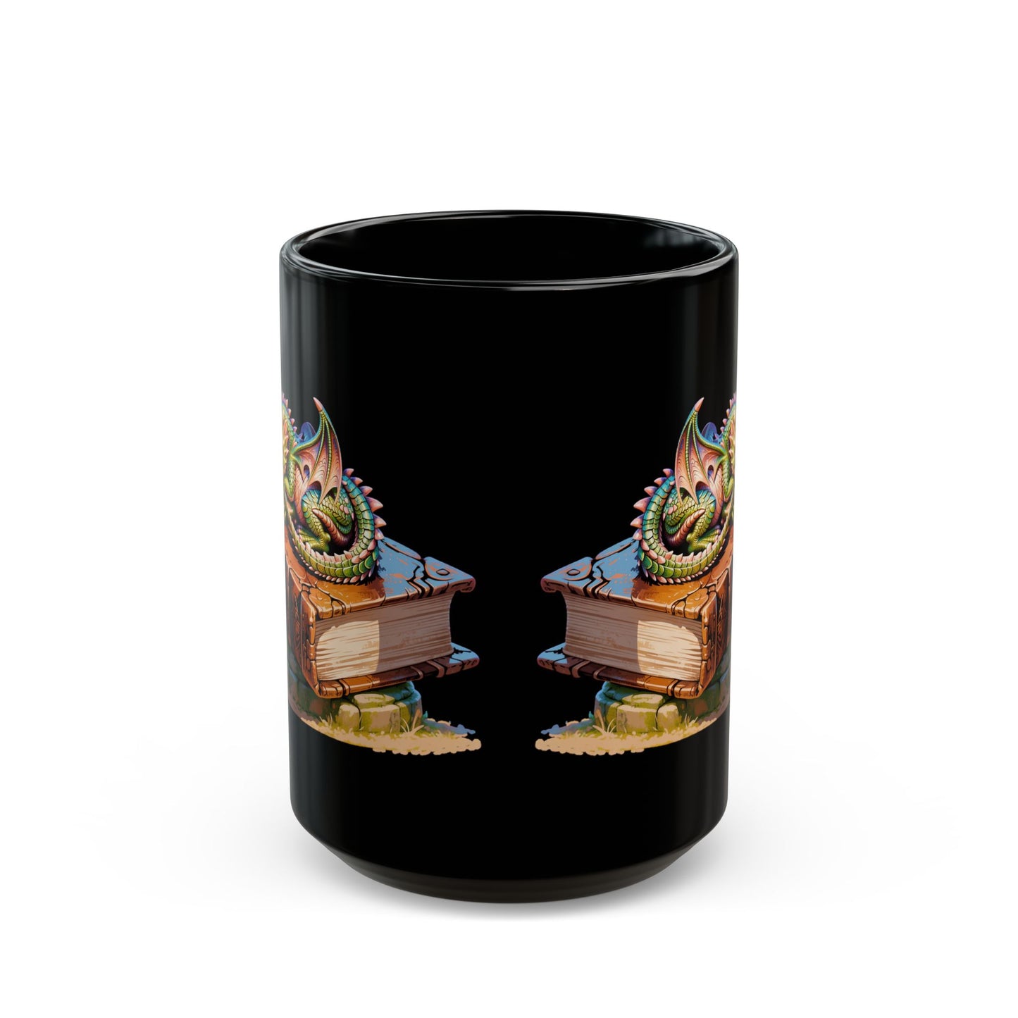 Sleeping Dragon Book Black Mug (11oz, 15oz)