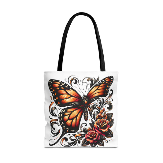 Butterfly Floral Tote Bag - Chic Shopper, Eco-Friendly Gift, Stylish Carryall, Travel, Beach, Art Lover's Accessory