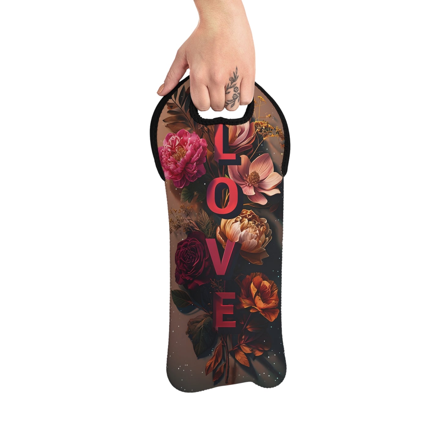 Floral Love Wine Tote Bag - Perfect for Gifts and Celebrations