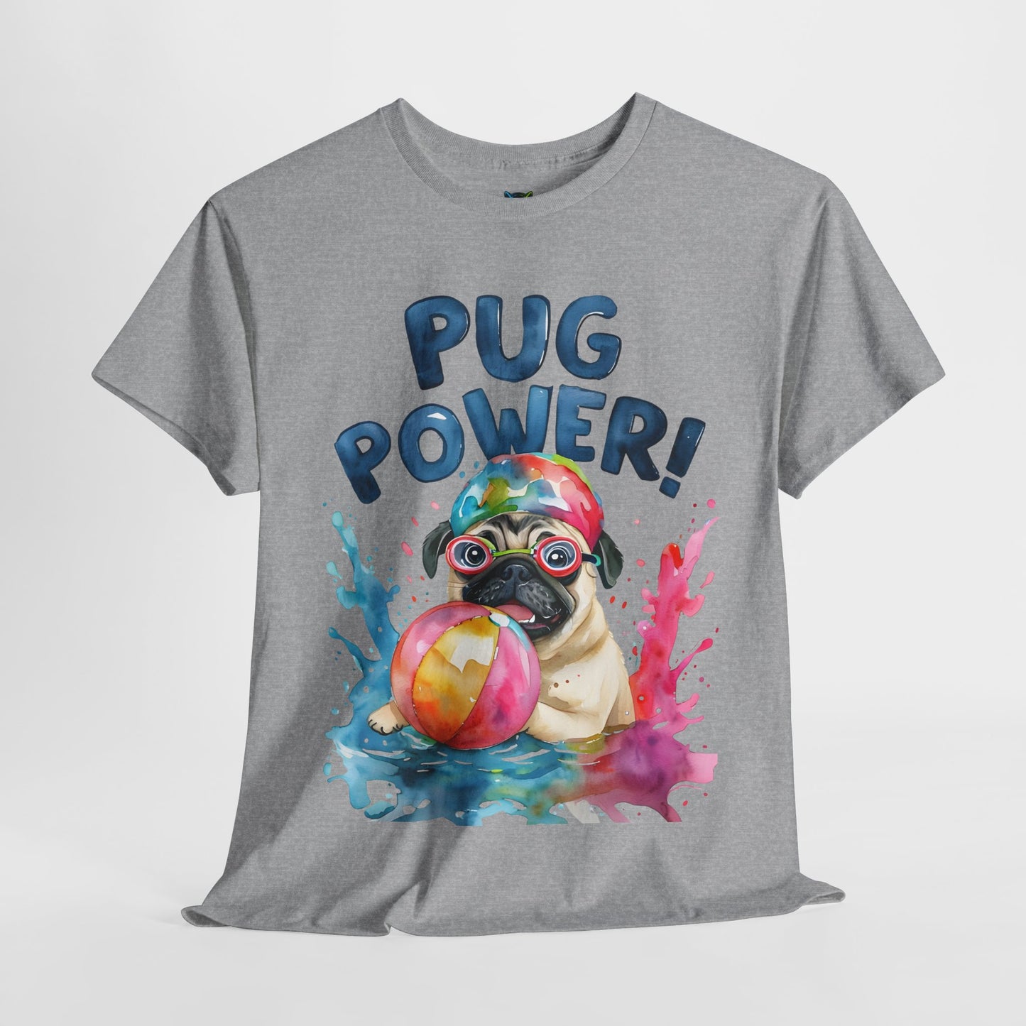 Pug Power Unisex Heavy Cotton Tee – Fun & Playful Dog Shirt