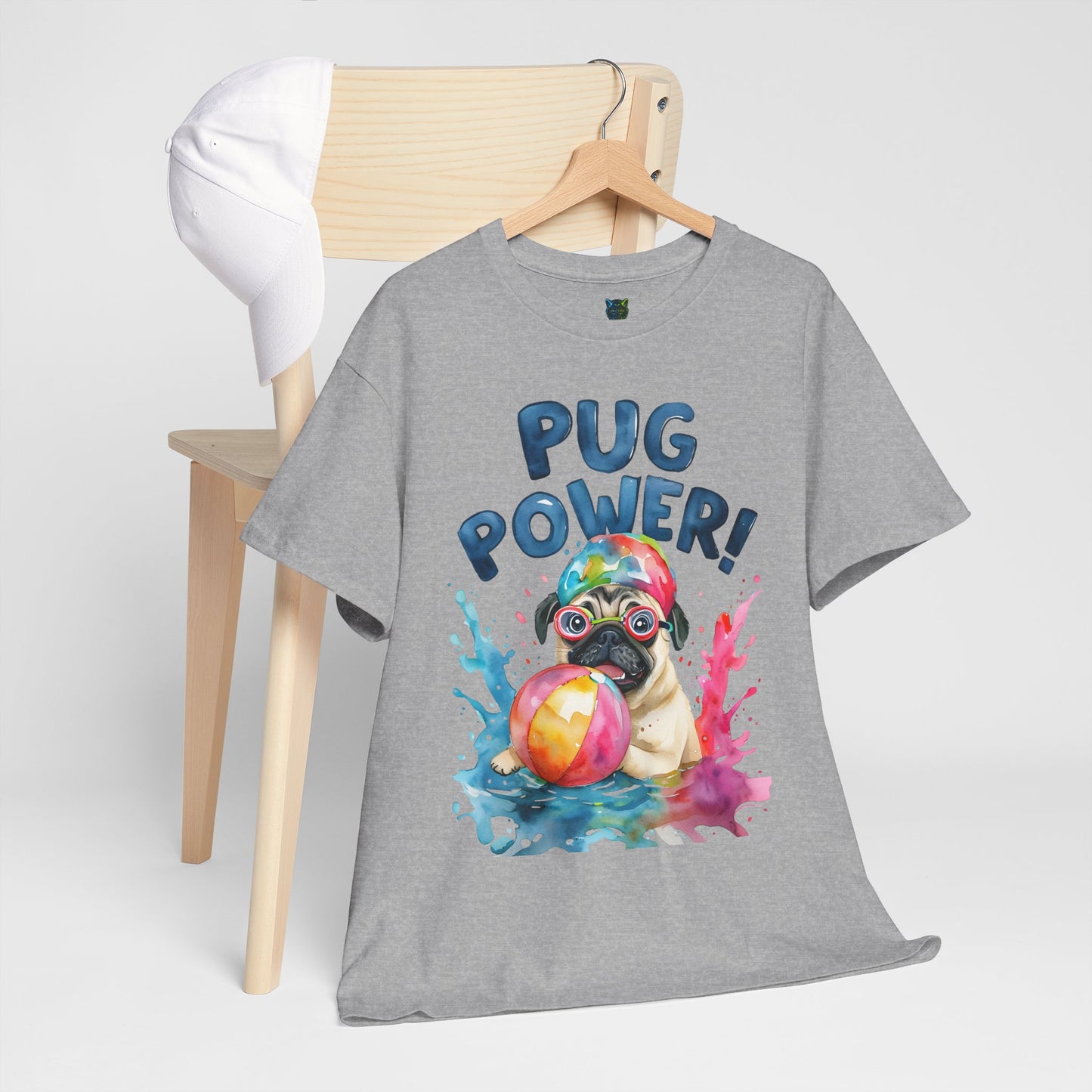 Pug Power Unisex Heavy Cotton Tee – Fun & Playful Dog Shirt