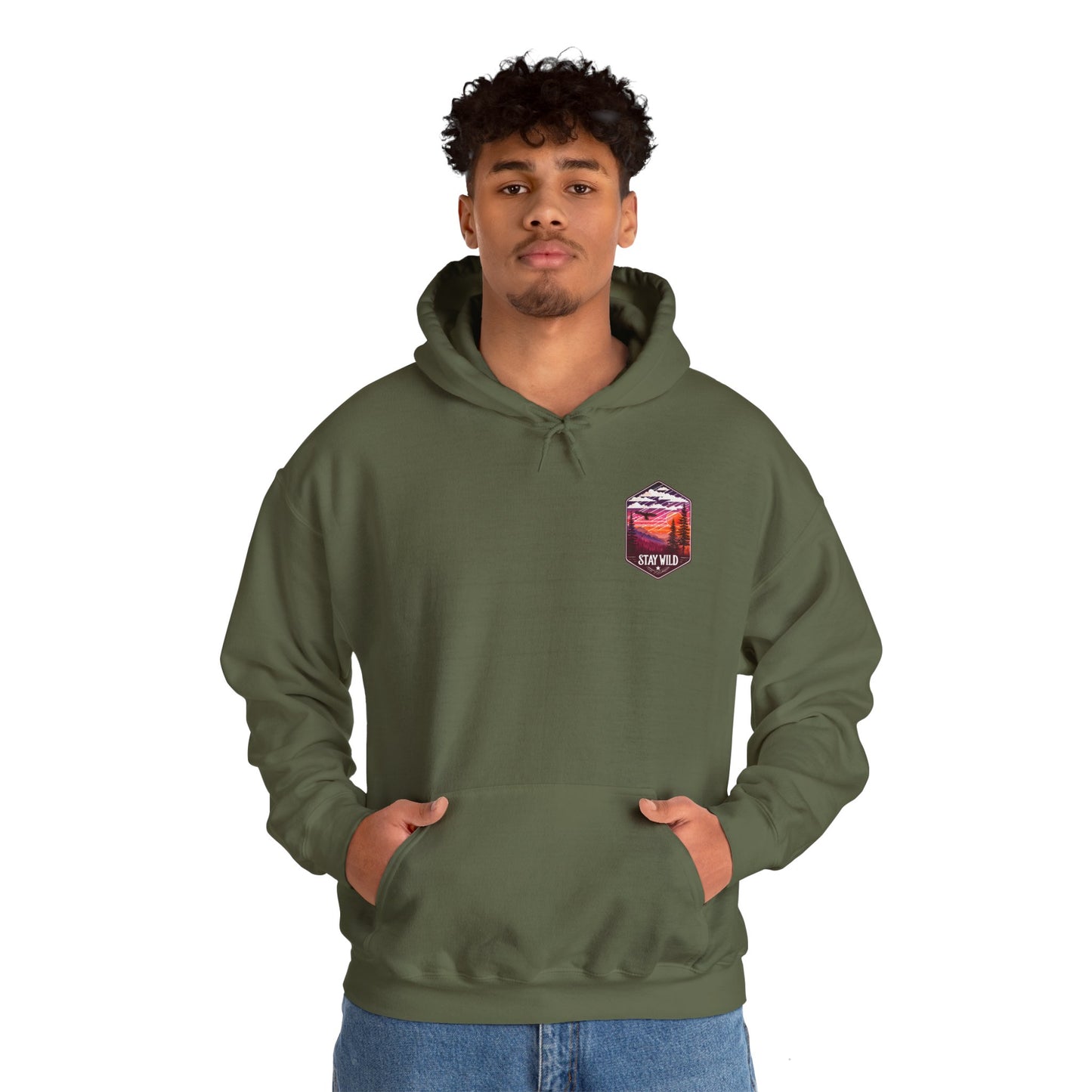 Retro Vibe Unisex Heavy Blend™ 'Stay Wild' Hooded Sweatshirt - Perfect for Chill Days and Cozy Nights