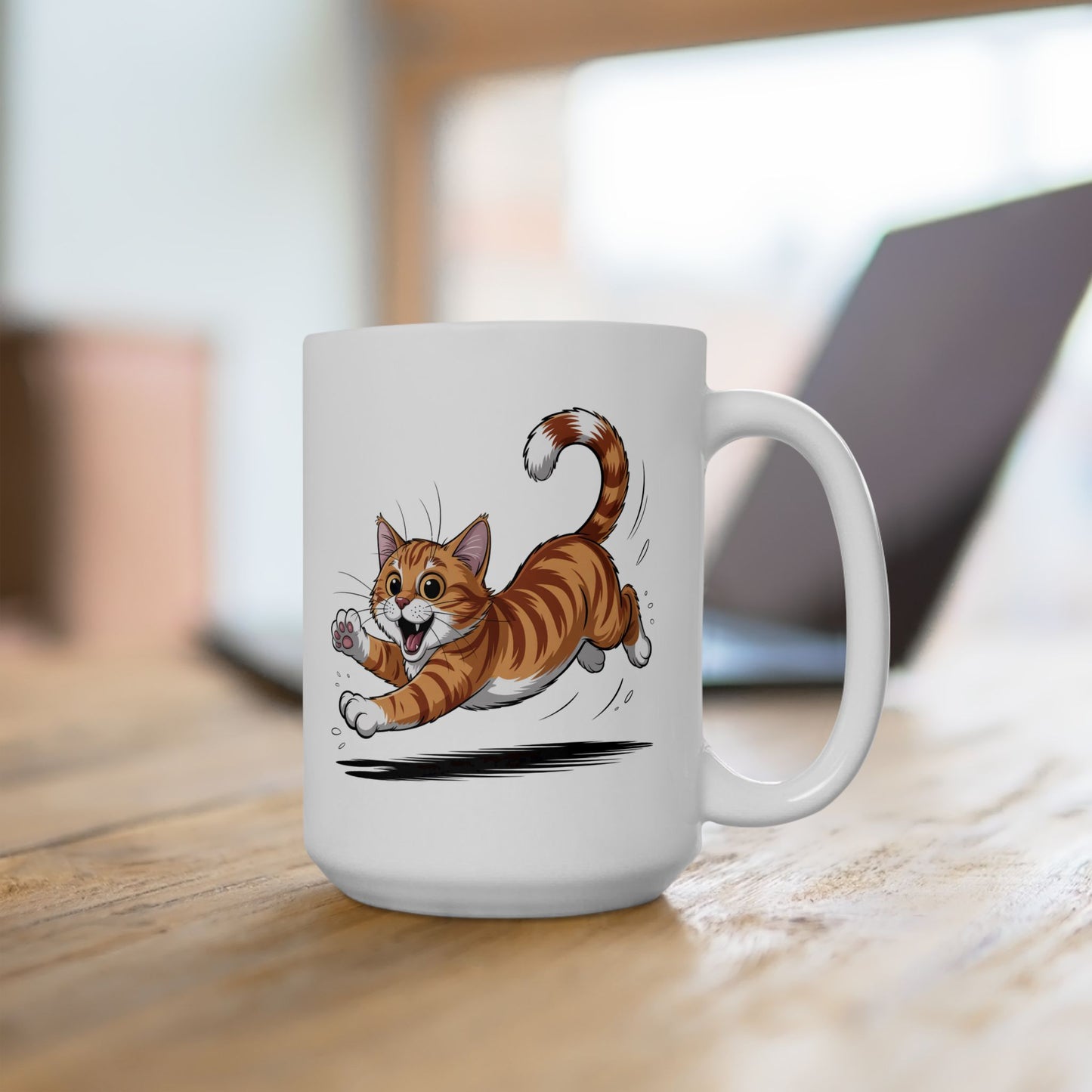 Orange Cat Chaos Ceramic Mug, (15oz)