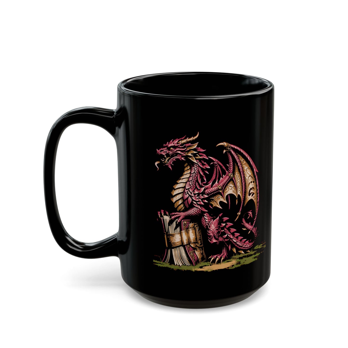 Red Dragon Book Black Mug (11oz, 15oz)