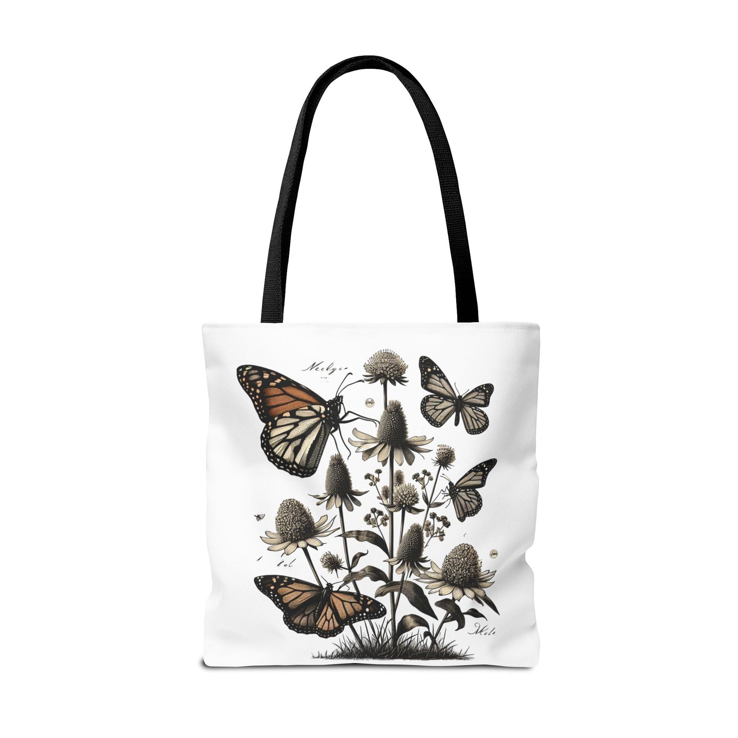 Butterfly Garden Tote Bag - Floral AOP Design, Eco-friendly, Everyday Use, Gift for Nature Lovers, Ideal for Shopping & Travel