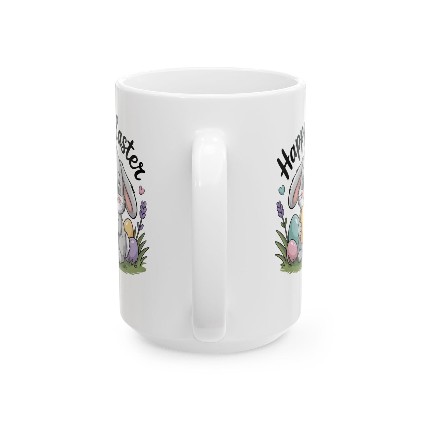 Happy Easter Bunny Coffee Mug 15oz Ceramic – Cute Spring Holiday Gift by Lair Gadgets - B0GKDCQ1DH