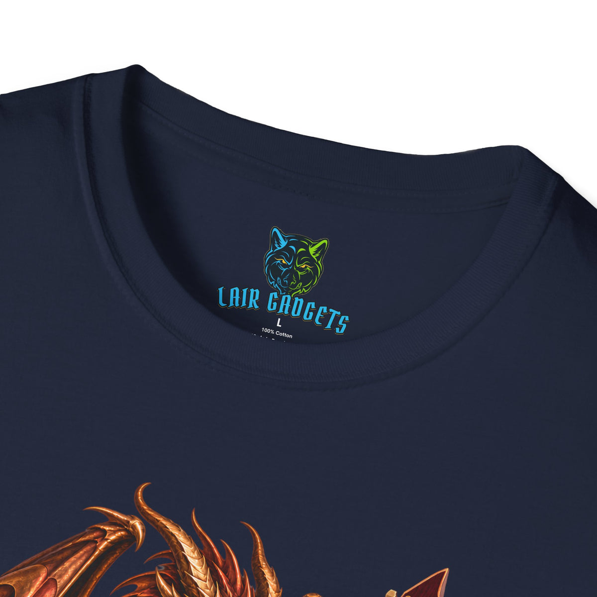 Dragon wrapped around an electric guitar graphic tee, alternate view